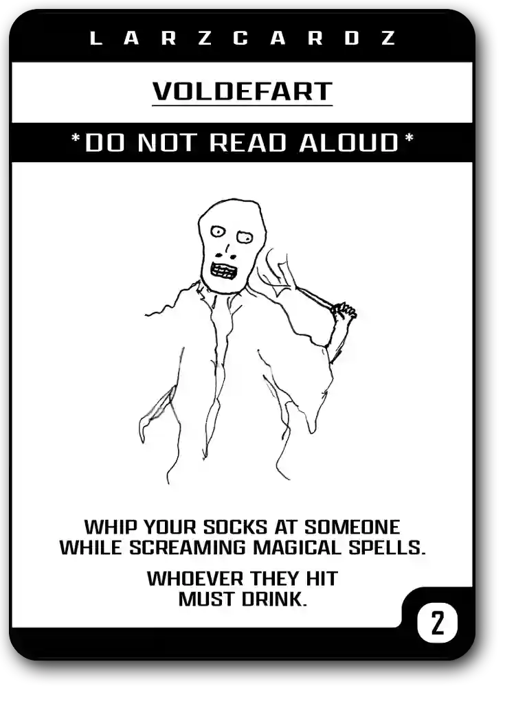 Larz Cardz Voldefart Card - Funny Party Pregame Drinking Game - Lars Cards