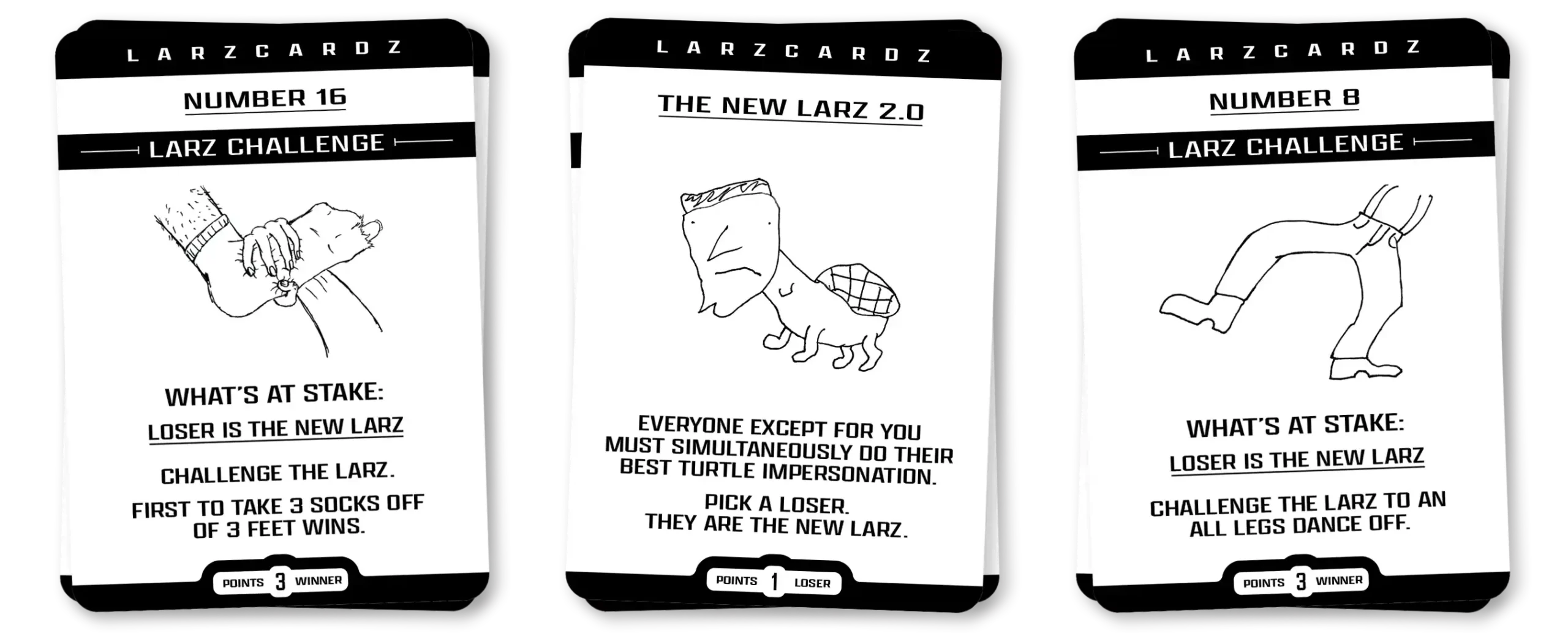 LarzCardz How to Play Game Card Examples 2