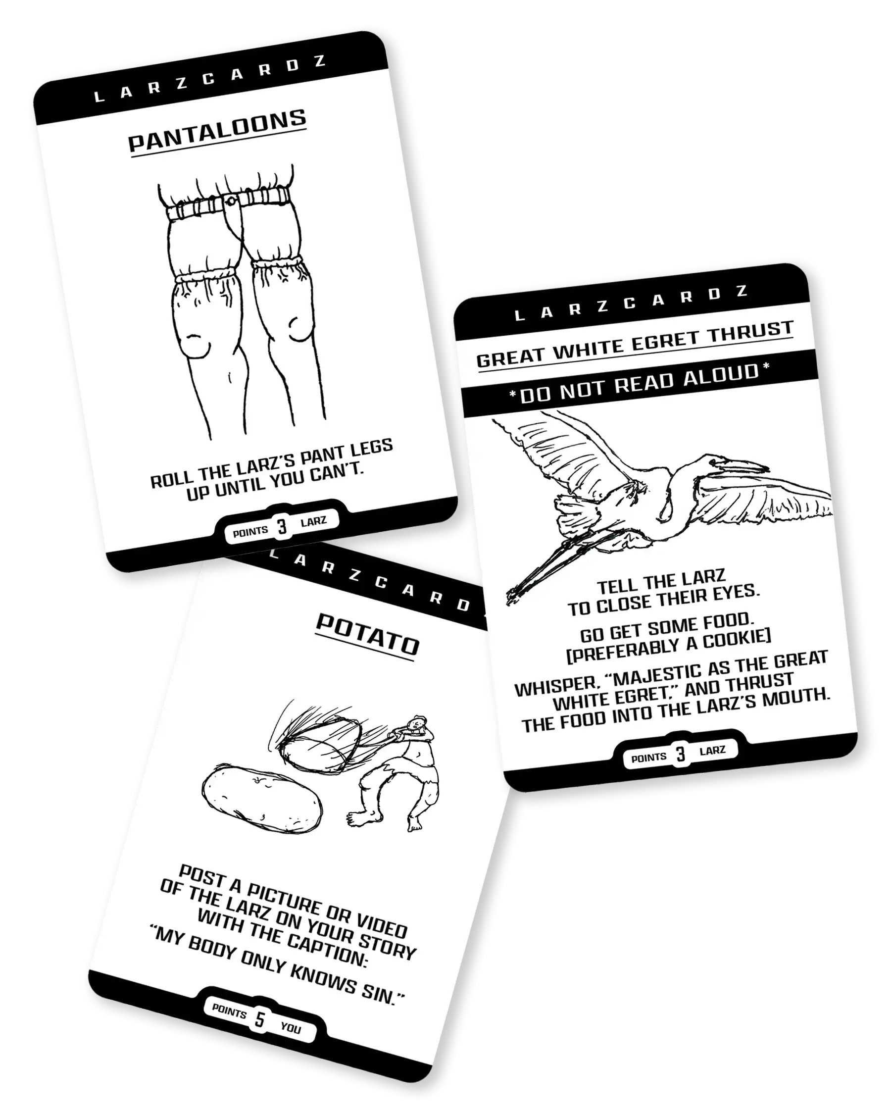 LarzCardz Drinking Card Game Examples 1